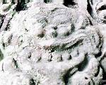 Close up of Face of Glory Makara Dragon at Beng Mealea