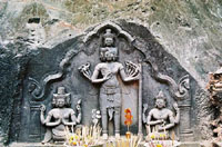  photograph of Trimurti at Vat Phu.